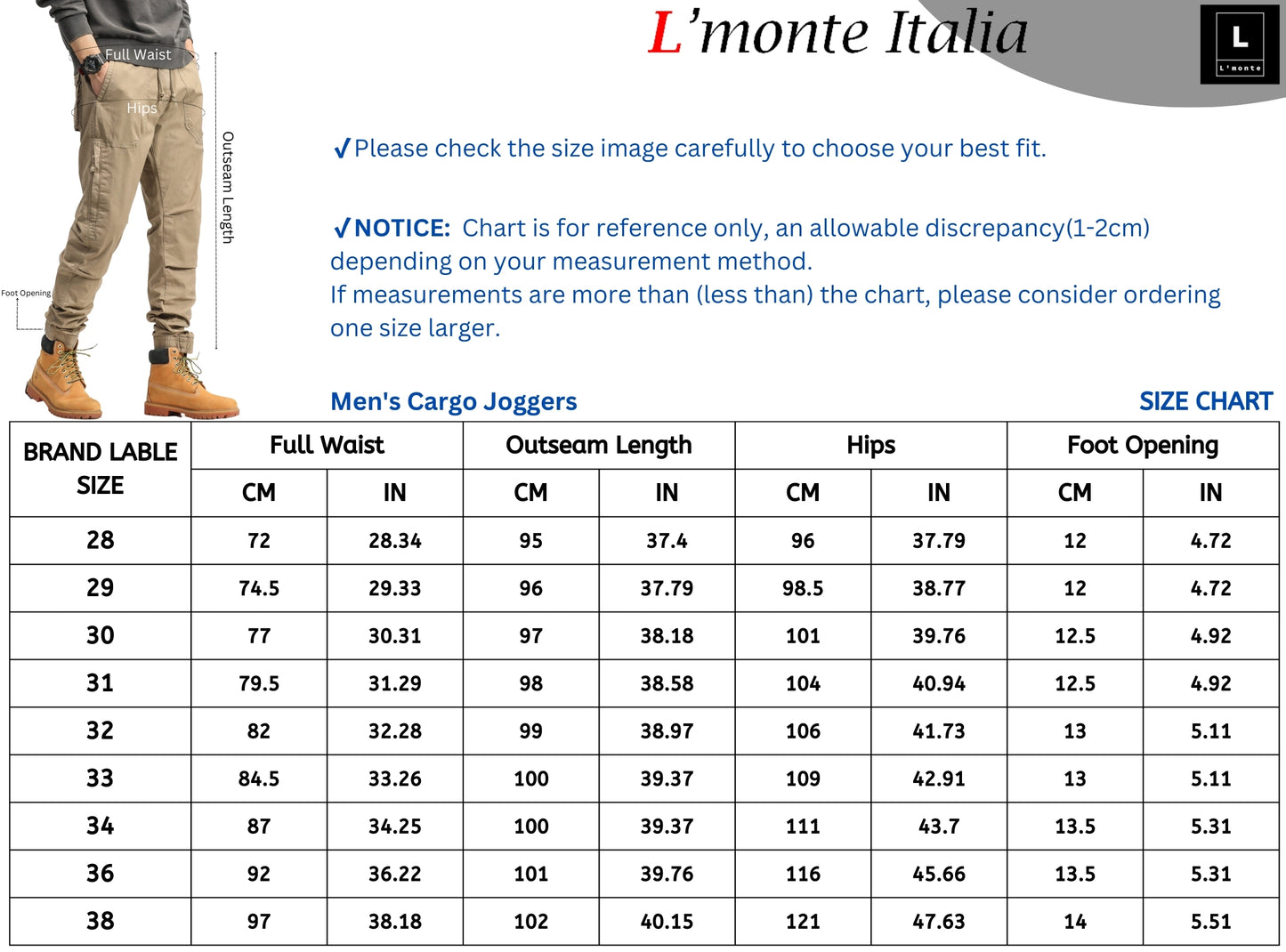 L'MONTE Imported Expandable Elastic Waist Slim Fit Joggers (JGLM7601) My Store