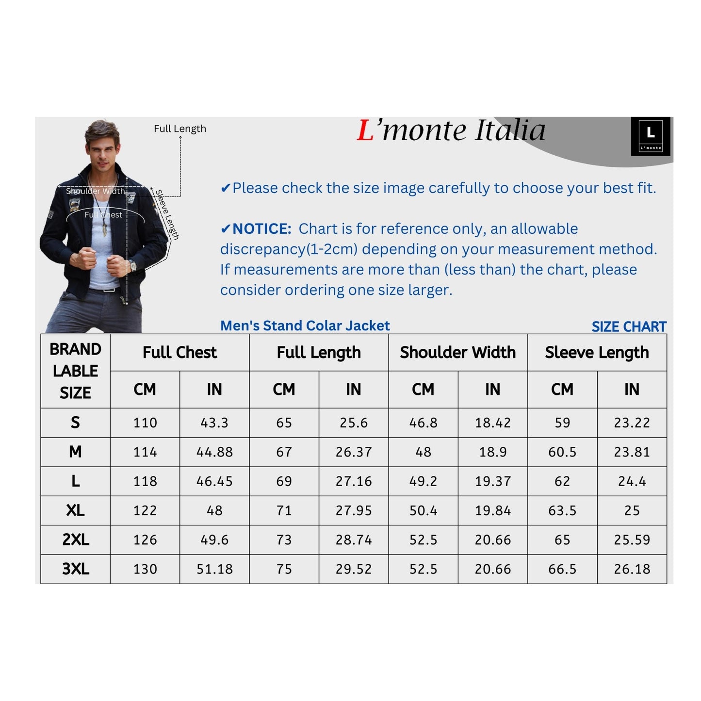 L'MONTE Men's Black USA Military-Style Biker Jacket My Store