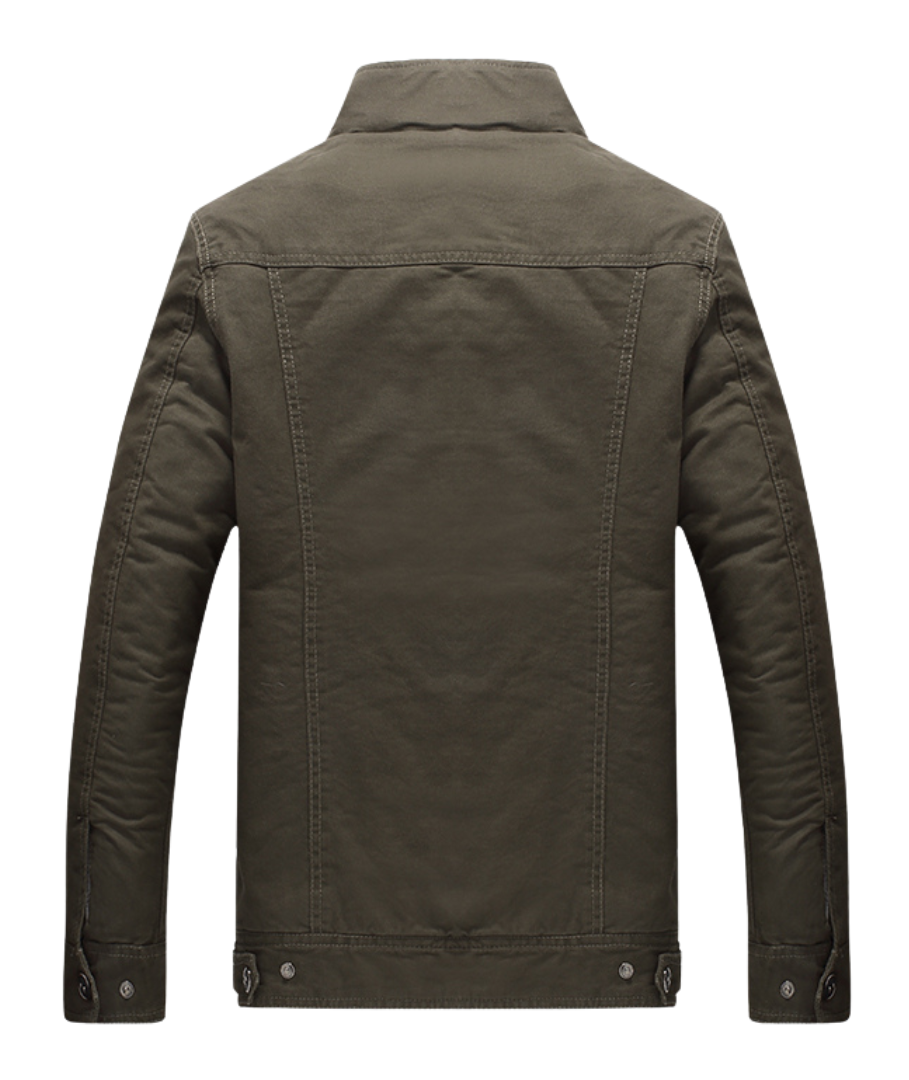 L'MONTE Men's Black Fleece-Lined Bomber Jacket My Store