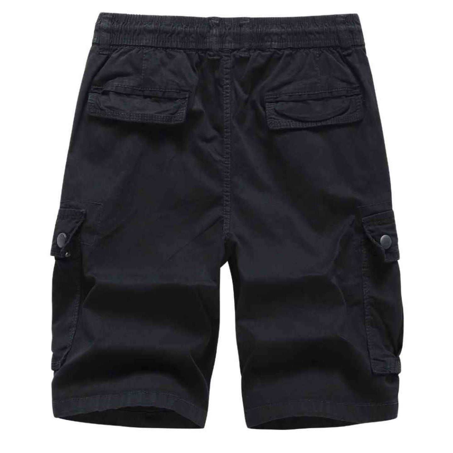 L'MONTE Imported Expandable Elastic Waist Black Outwear Cargo Shorts My Store