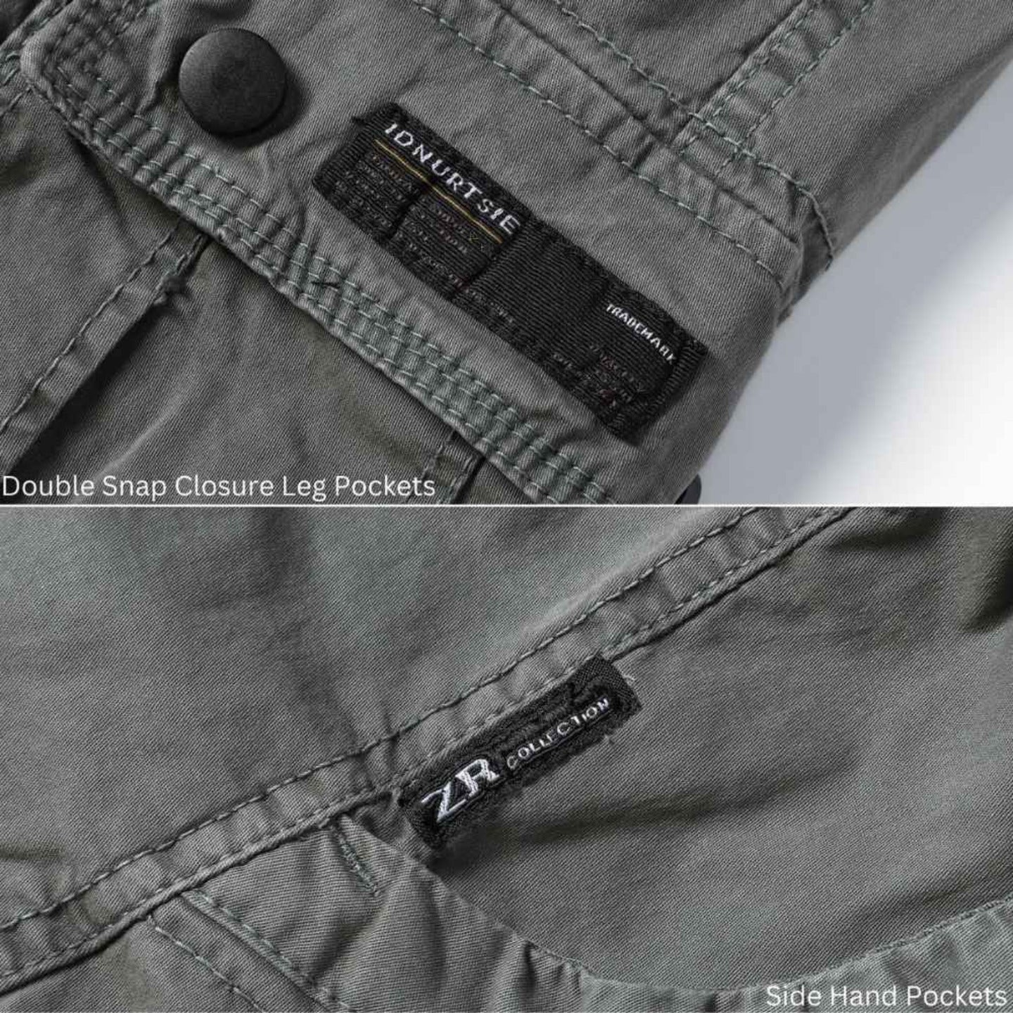 L'MONTE Imported Expandable Elastic Waist Grey Outwear Cargo Shorts My Store