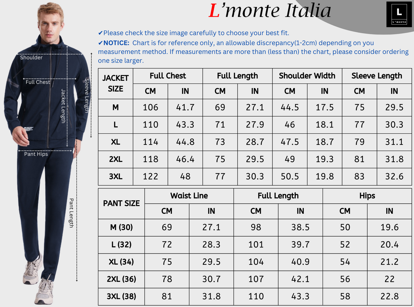 L'MONTE Men's Full Zip 2 Piece Black Hoodie Tracksuits My Store