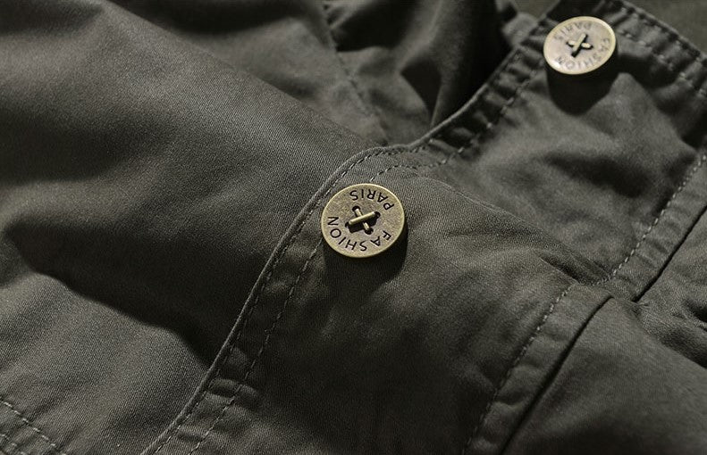 L'MONTE Men's Cotton Army Green Jacket For Mild Winter My Store