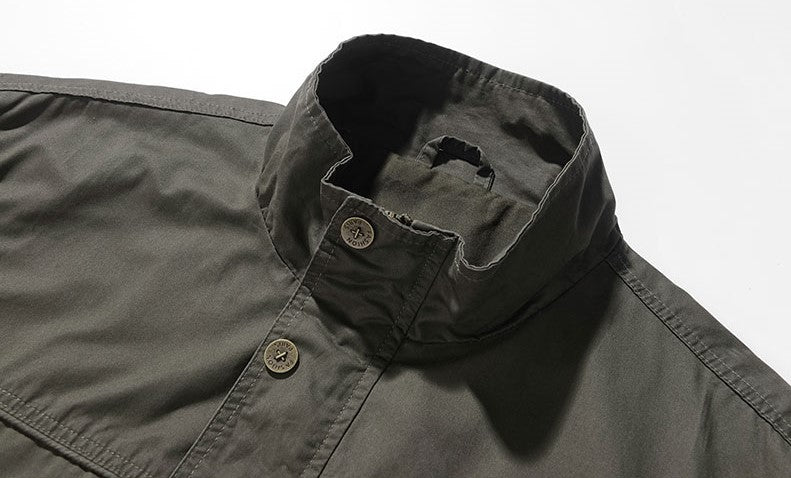 L'MONTE Men's Cotton Army Green Jacket For Mild Winter My Store