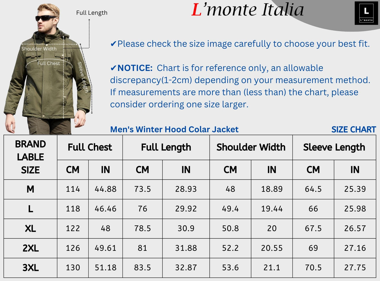 L'MONTE Men's Green Winter Jacket With Detachable Hood My Store