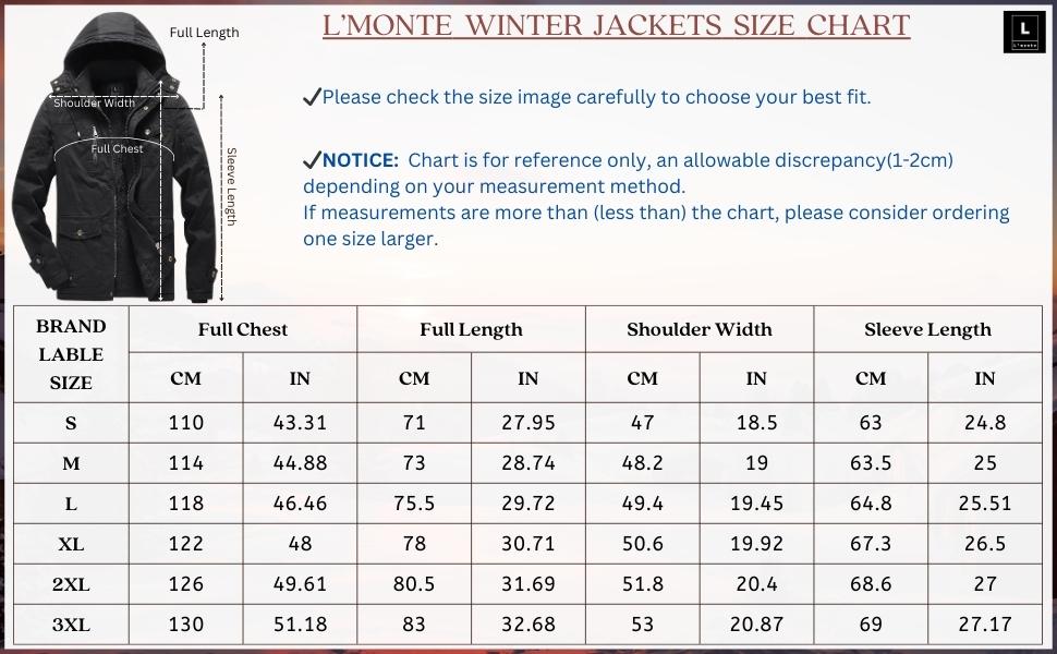 L'MONTE Men's Black Heavy-Duty Winter Cargo Jacket My Store