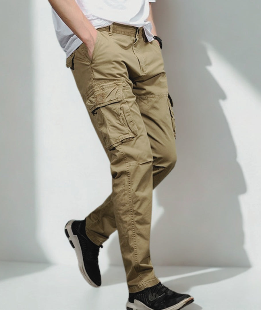 L'MONTE Imported Men's Regular Fit Casual Brown Cotton Cargo Joggers