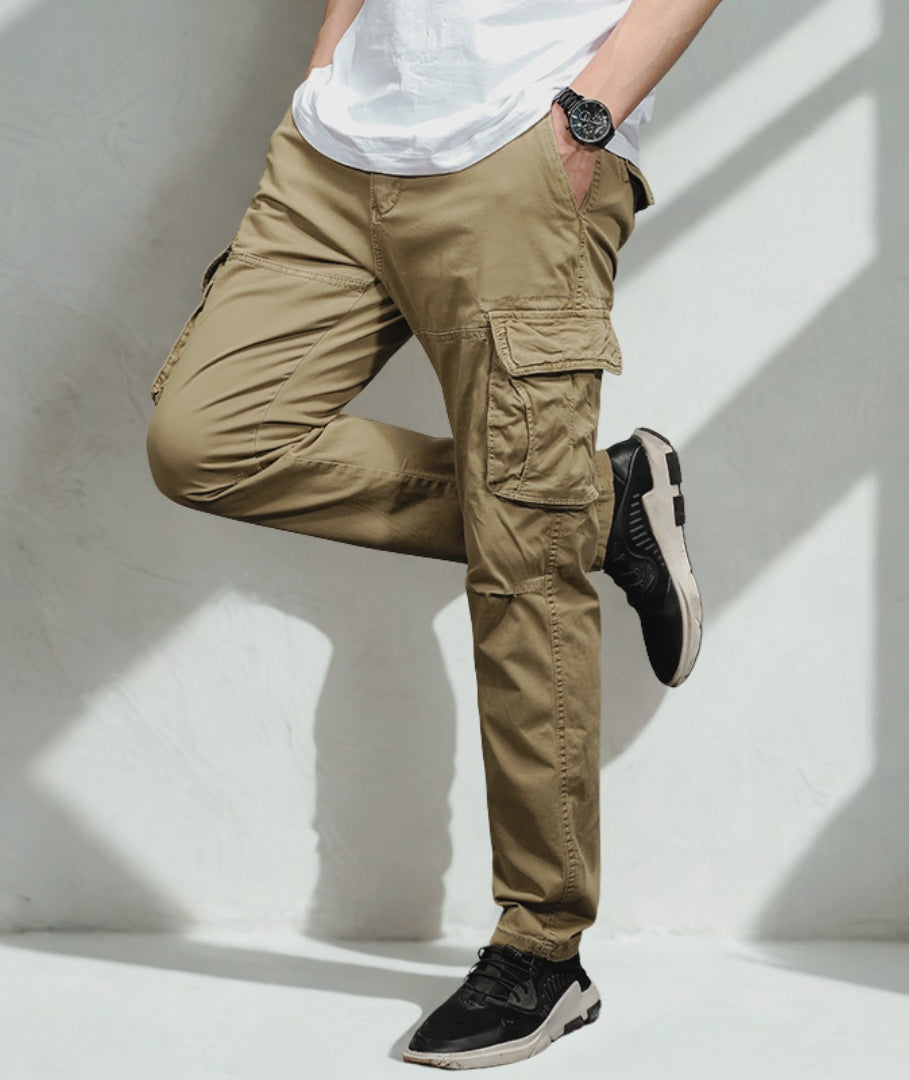 L'MONTE Imported Men's Regular Fit Casual Brown Cotton Cargo Joggers