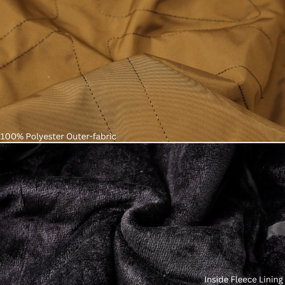 L'MONTE Men's Brown Polyester Bomber Jacket My Store