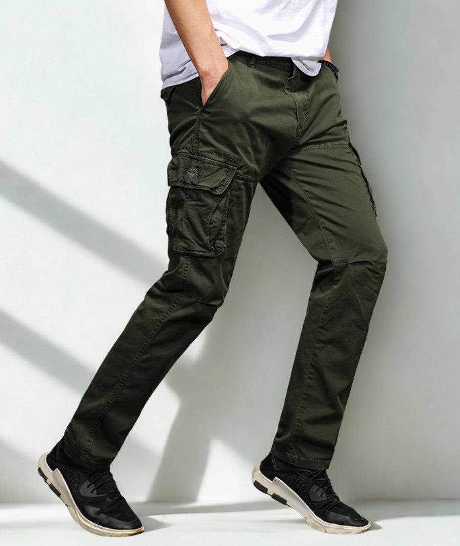 L'MONTE Imported Men's Regular Fit Casual Green Cotton Cargo Joggers My Store