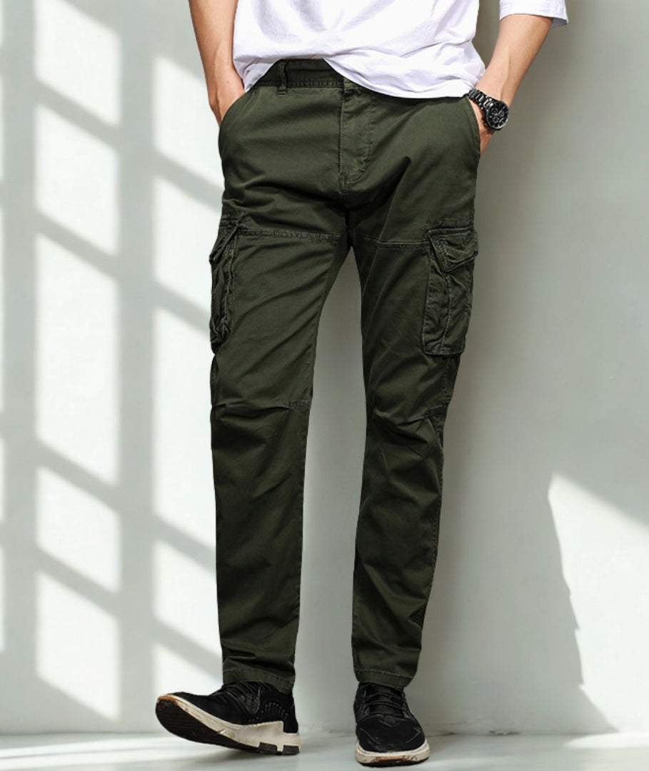 L'MONTE Imported Men's Regular Fit Casual Green Cotton Cargo Joggers My Store
