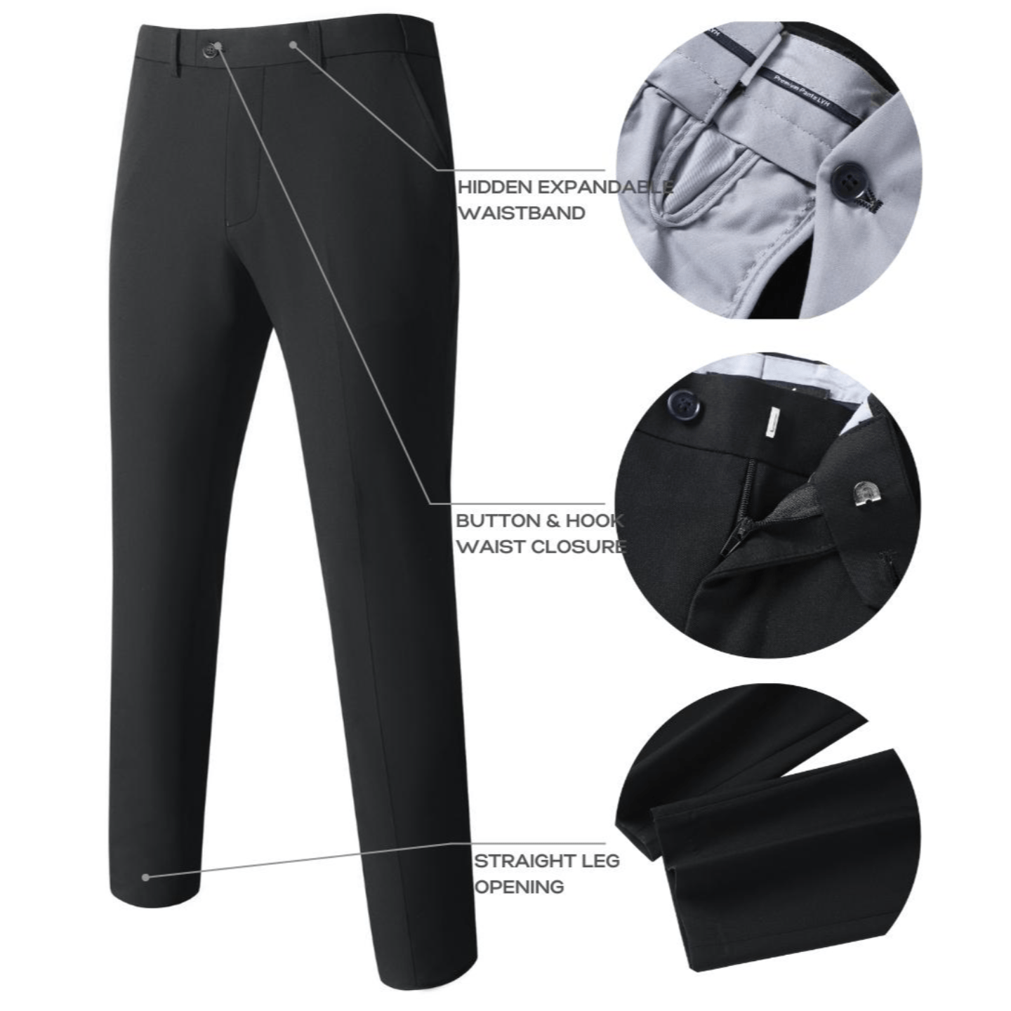 L'MONTE Men's Slim Fit Formal Pant My Store