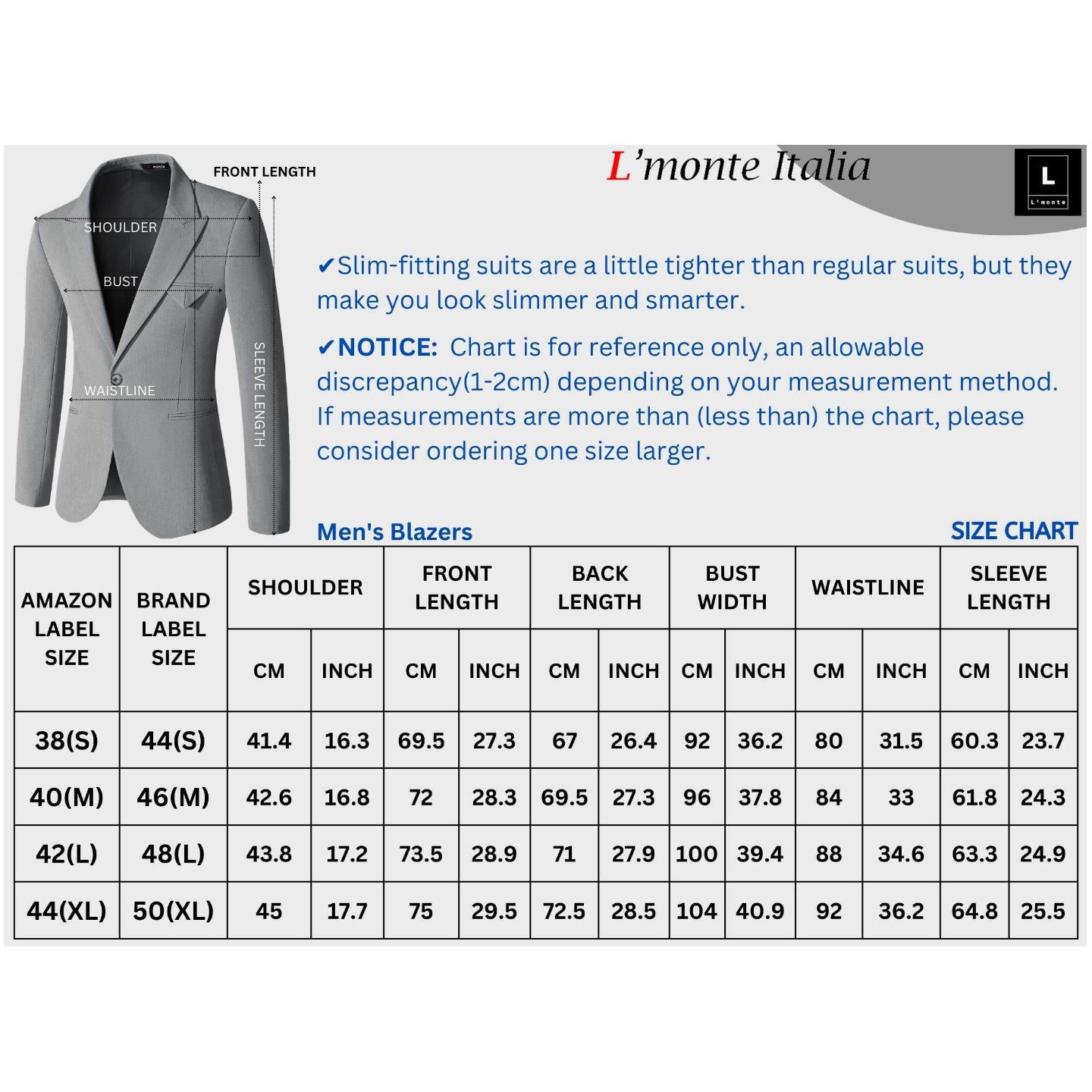 L'MONTE Men's Casual Slim Fit Blazer My Store