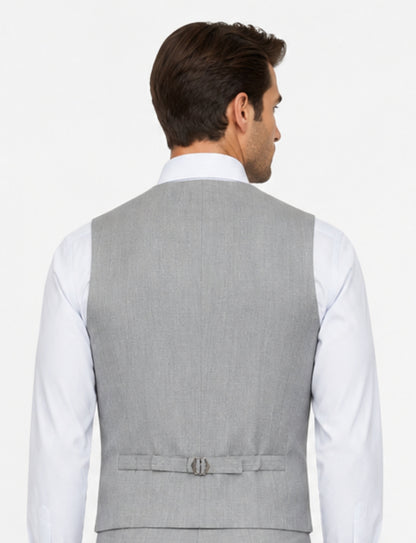 L'MONTE Imported Men's Poly Viscose V-Shape Single Breasted Slim Fit Business Formal Wedding Dress Waistcoat Vest for Men My Store