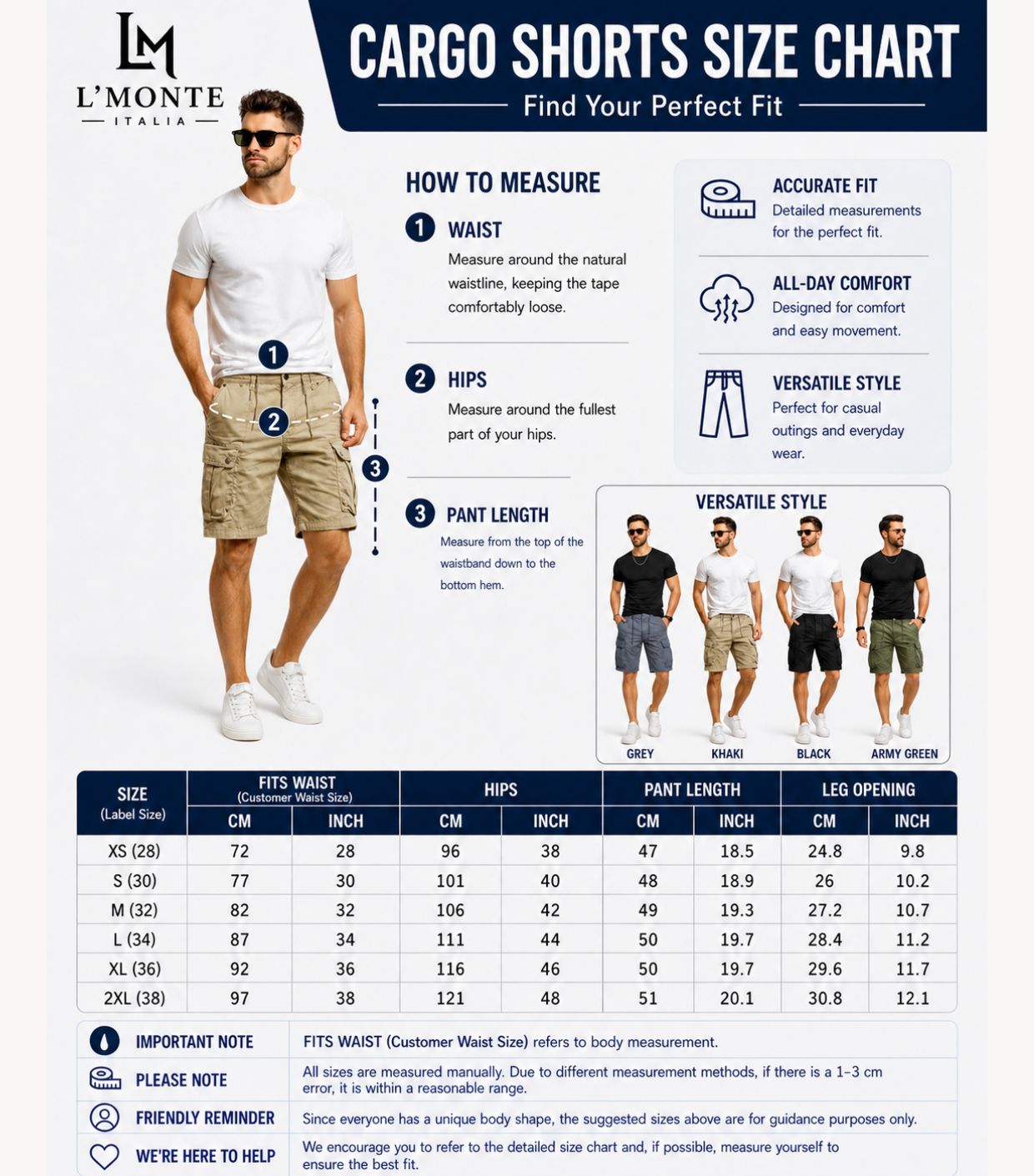 L'MONTE Imported Men's Slim Fit Khaki Cotton Cargo Shorts – Lightweight Summer Casual Knee Length Shorts My Store