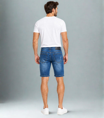 Men Imported Skinny Fit Stretchable Distressed Denim Shorts – Casual Summer Wear My Store