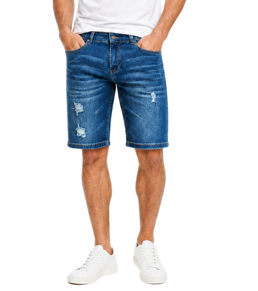 Men Imported Skinny Fit Stretchable Distressed Denim Shorts – Casual Summer Wear My Store