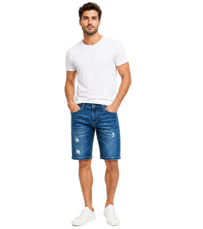 Men Imported Skinny Fit Stretchable Distressed Denim Shorts – Casual Summer Wear My Store
