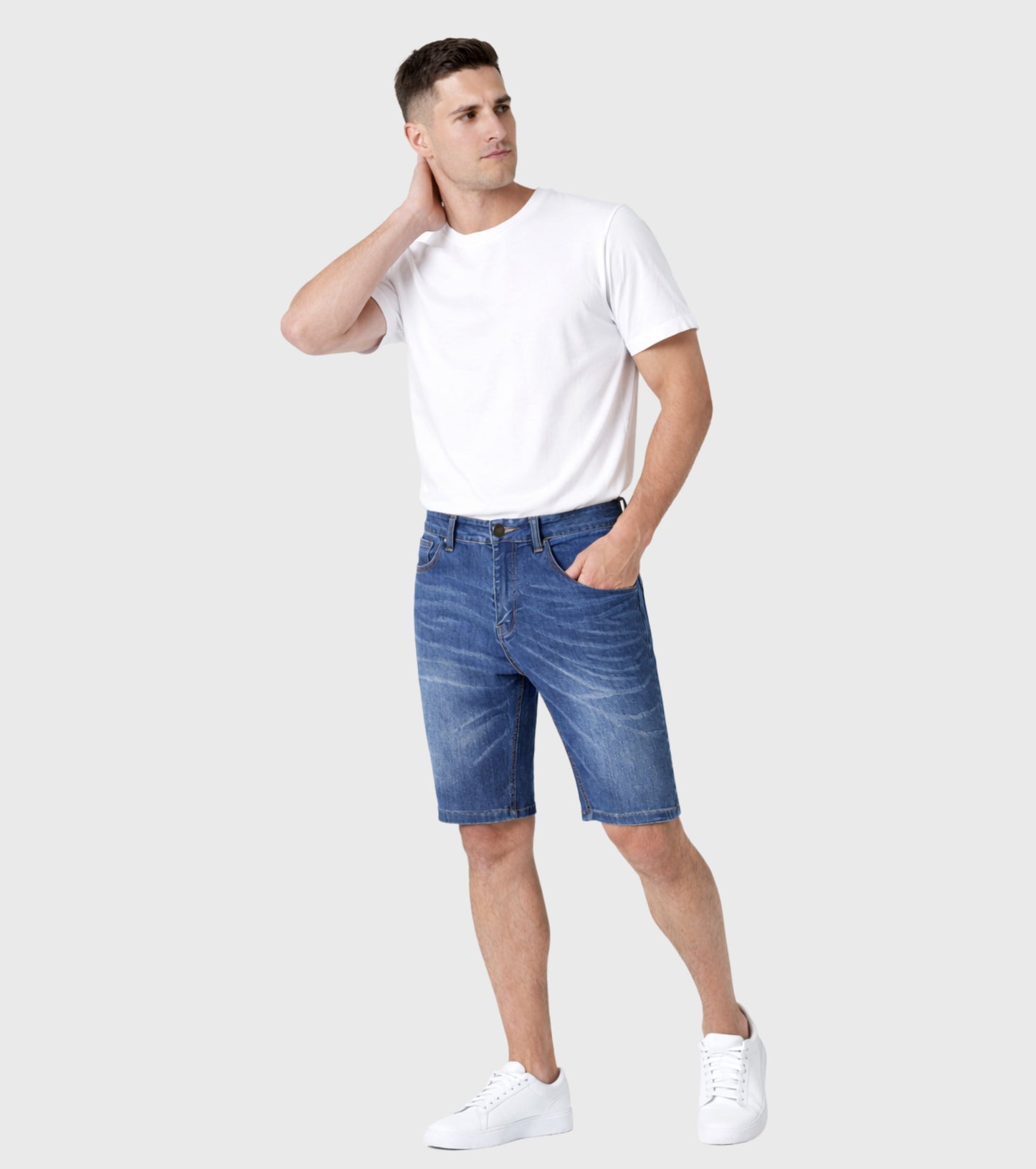 L'MONTE Men's Premium Skinny Fit Stretchable Denim Shorts My Store