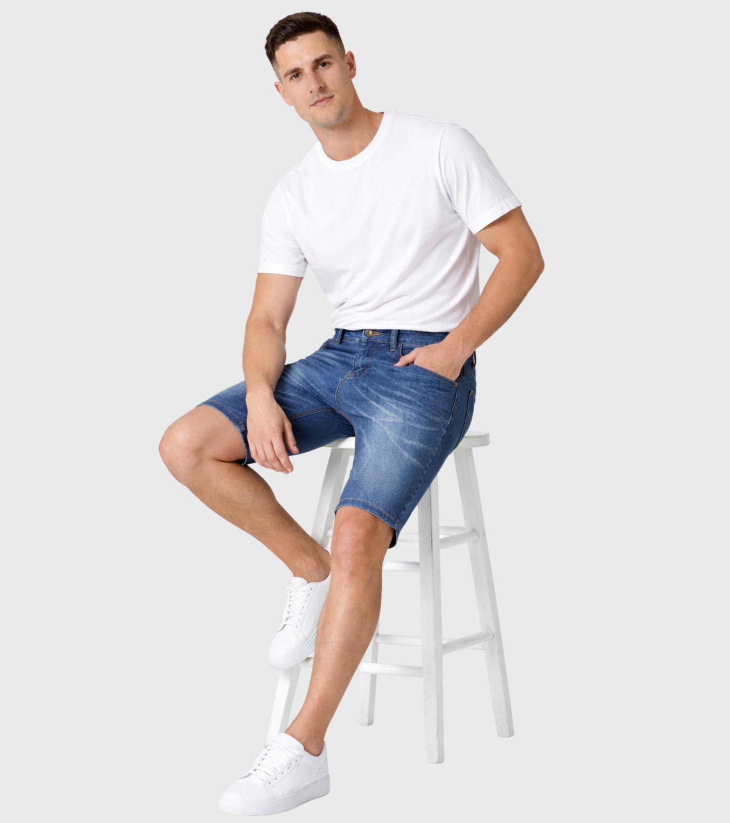 L'MONTE Men's Premium Skinny Fit Stretchable Denim Shorts My Store