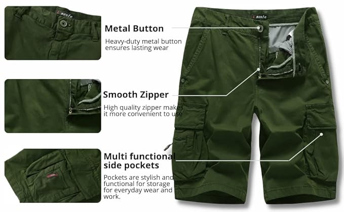 L'MONTE Imported Men's Relaxed Fit Outdoor Multi-Pocket Cotton short My Store