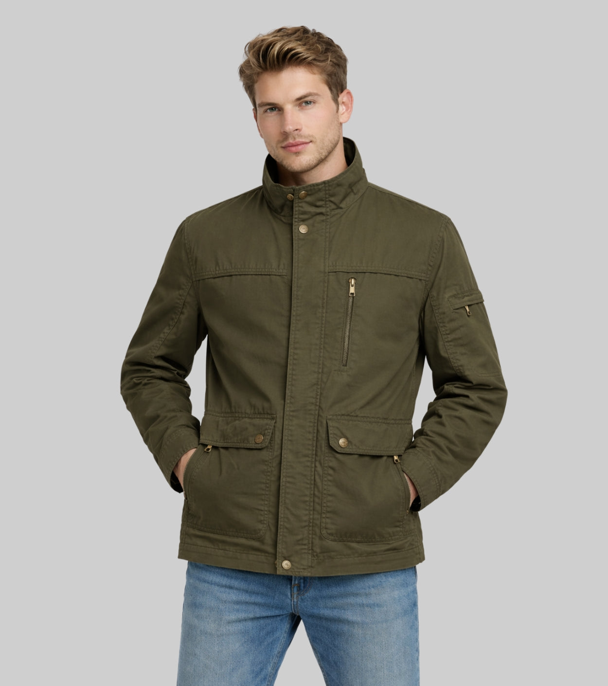 L'MONTE Men's Cotton Army Green  Fall Jacket For Mild Winter My Store