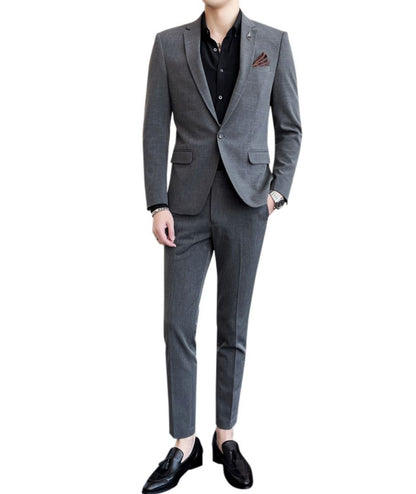 L'MONTE 3 Piece Imported Grey Suit for Men - Slim Fit Formal Blazer, Vest & Pants