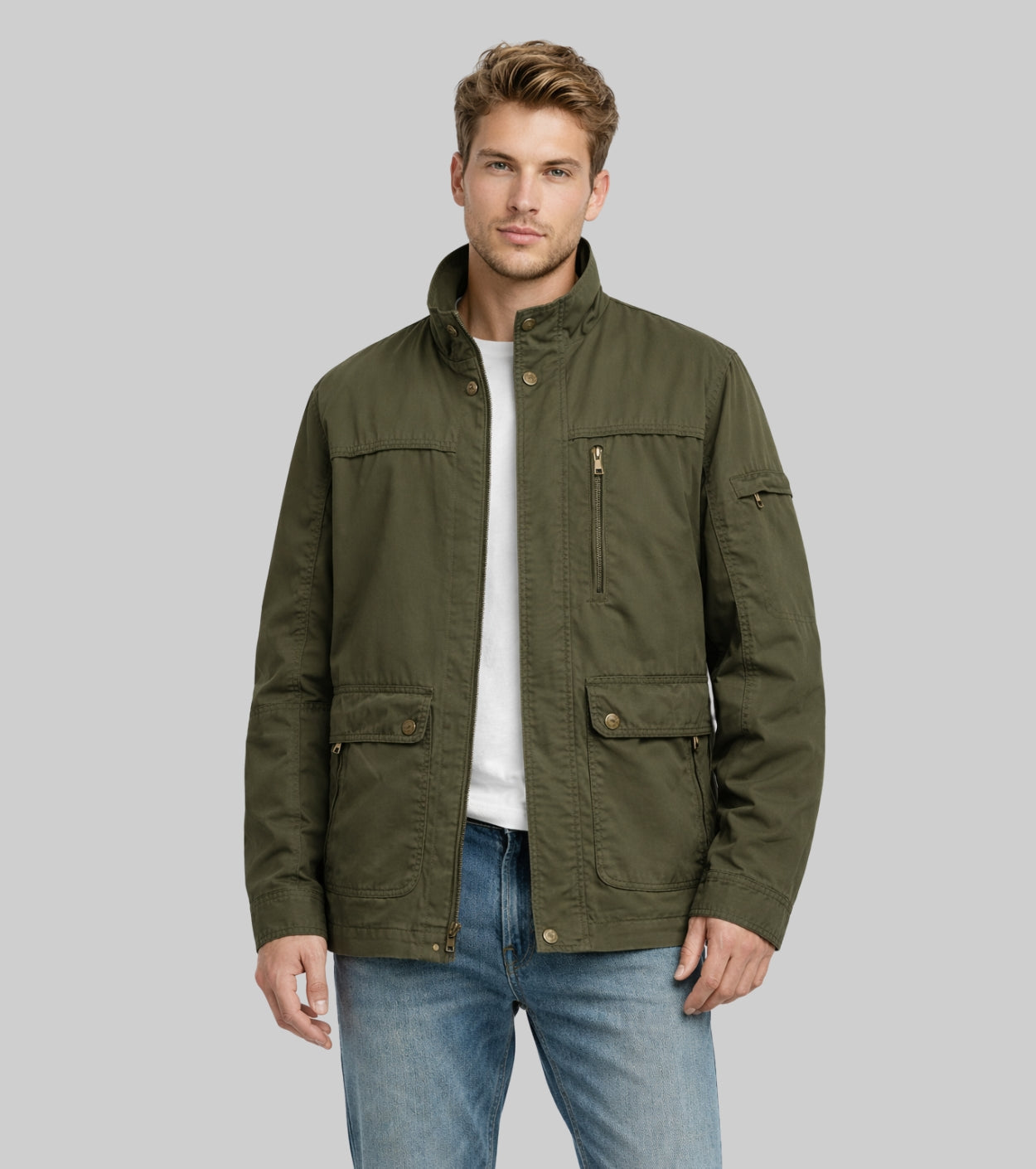 L'MONTE Men's Cotton Army Green  Fall Jacket For Mild Winter My Store