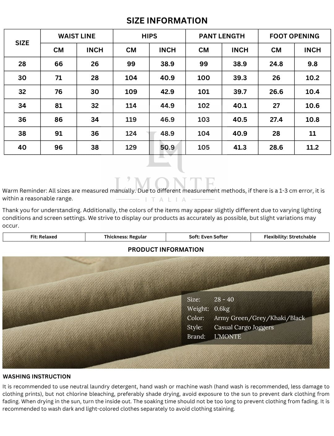 L'MONTE Imported Grey Cargo Joggers for Men | Cotton Cargo Pants for Men | Slim Fit Casual Jogger Pants | Elastic Waist Stretch Trousers My Store