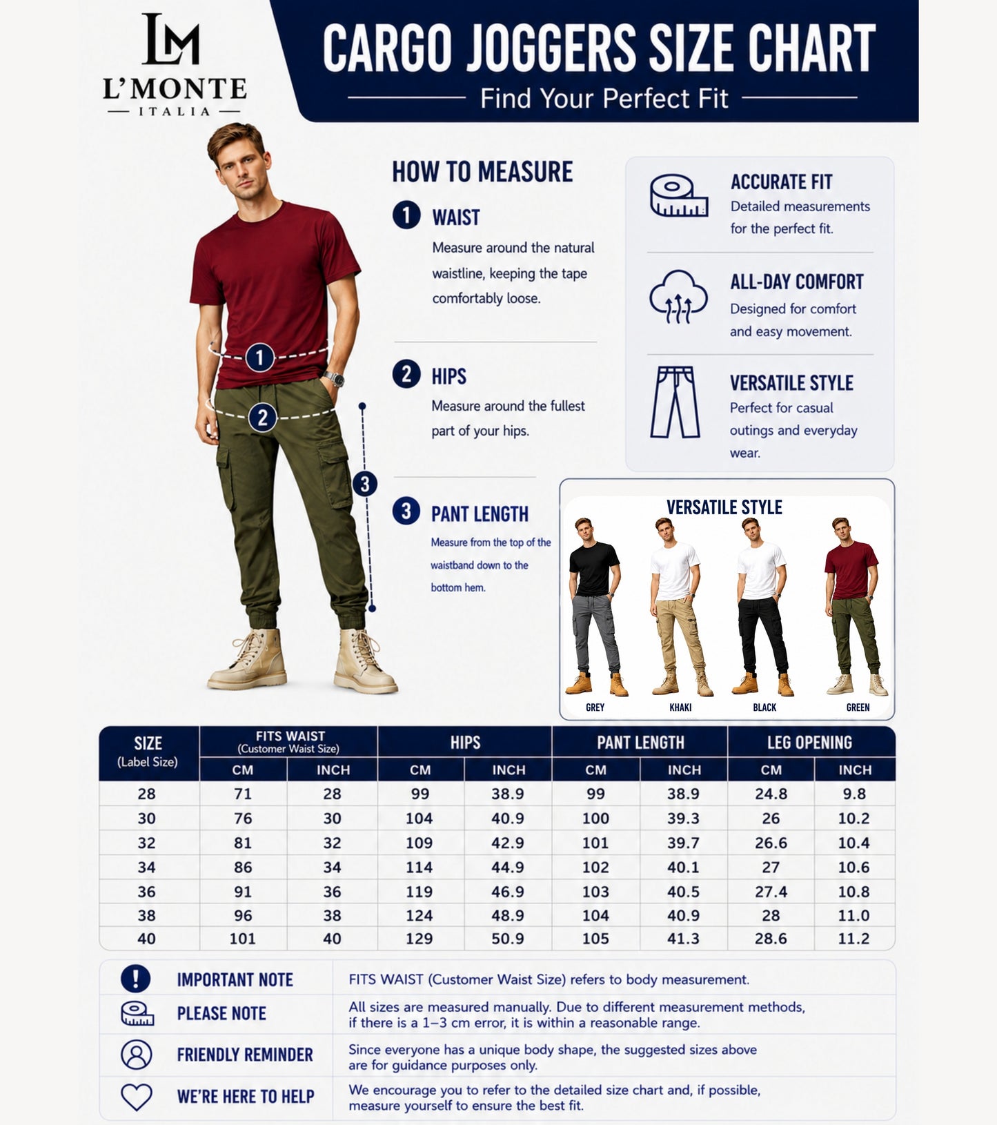L'MONTE Imported Green Cargo Joggers for Men | Cotton Cargo Pants for Men | Slim Fit Casual Jogger Pants | Elastic Waist Stretch Trousers My Store
