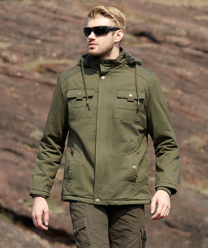 L'MONTE Men's Green Winter Jacket With Detachable Hood My Store