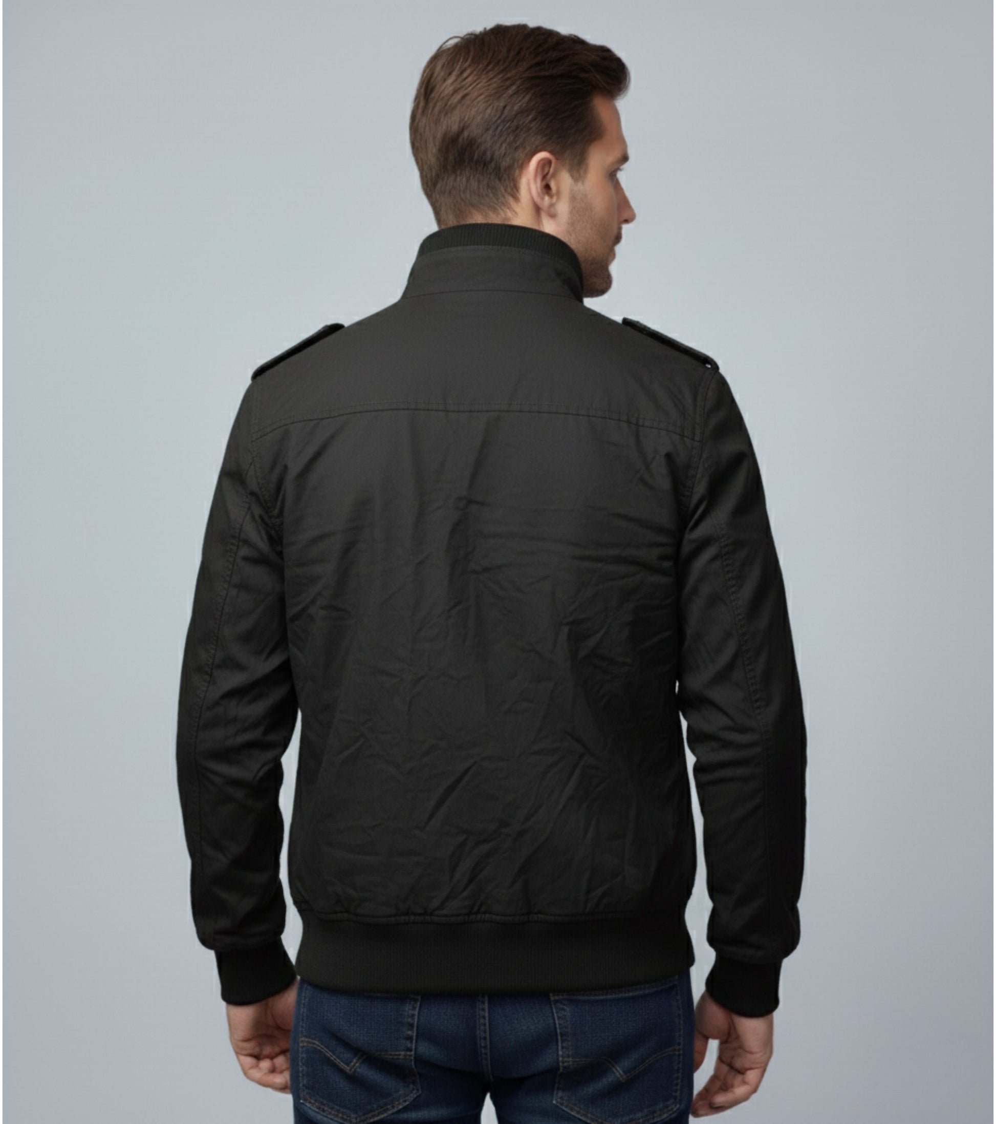 L'MONTE Men's Black Casual Bomber Jacket My Store