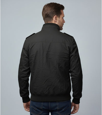 L'MONTE Men's Black Casual Bomber Jacket My Store