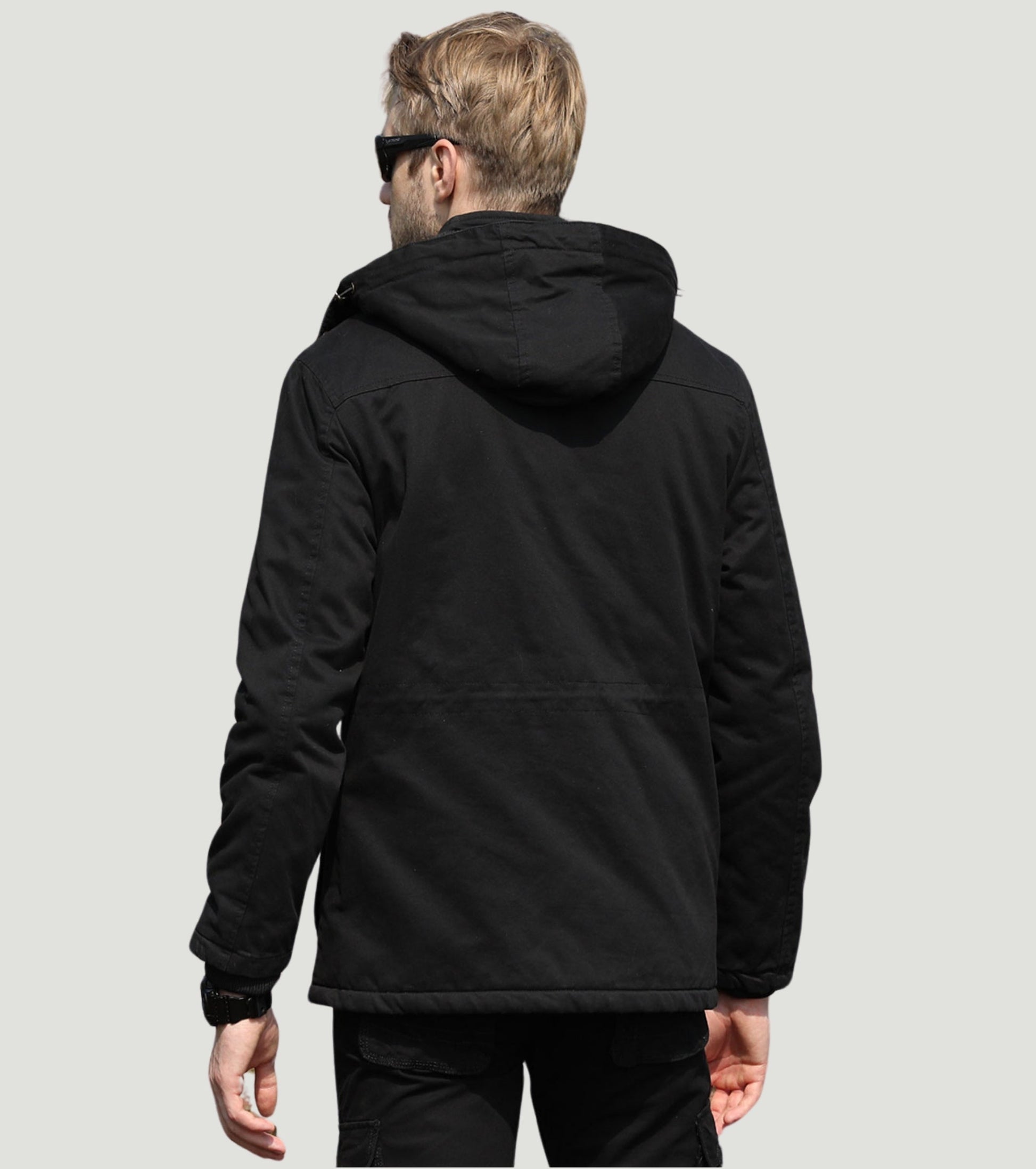 L'MONTE Men's Black Fleece-Lined Jacket With Detachable Hood My Store