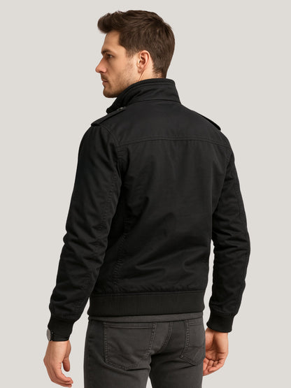 L'MONTE Men's Black Military-Style Cargo Winter Jacket My Store