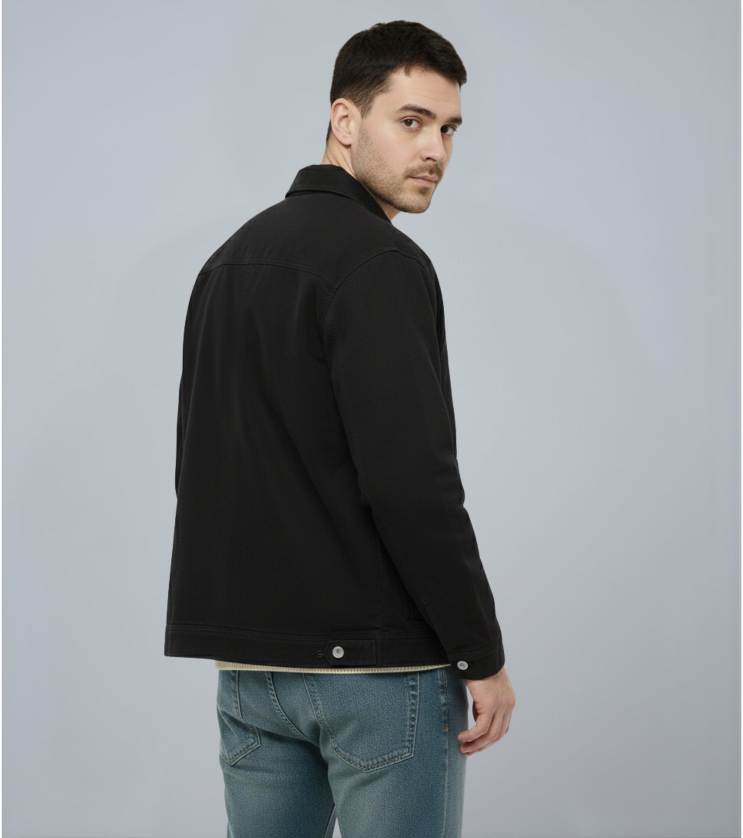 L'MONTE Men's Winter-Ready Black Canvas Jacket My Store