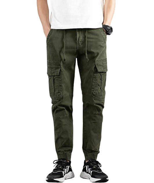 L'MONTE Imported Expandable Elastic Waist Green Slim Fit Joggers My Store
