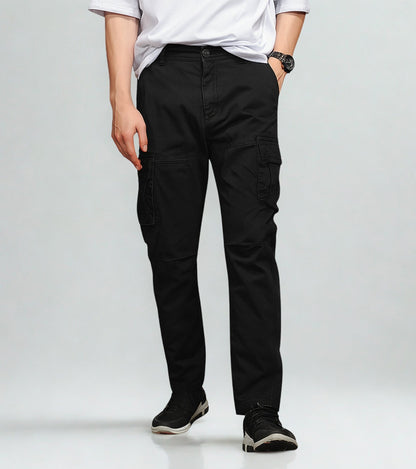 L'MONTE Imported Men's Regular Fit Casual Black Cotton Cargo Joggers My Store