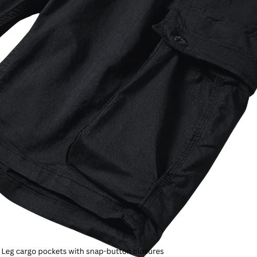 L'MONTE Imported Men's  Black Cotton Cargo Shorts Lmonte International
