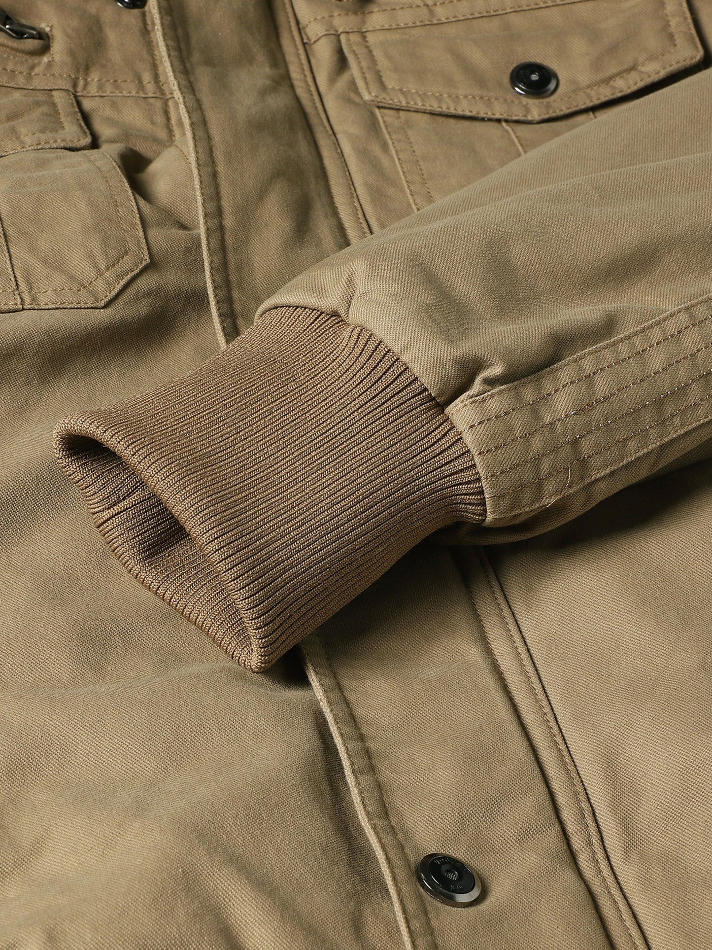 L'MONTE Men's Khaki Military-Style Cargo Winter Jacket My Store