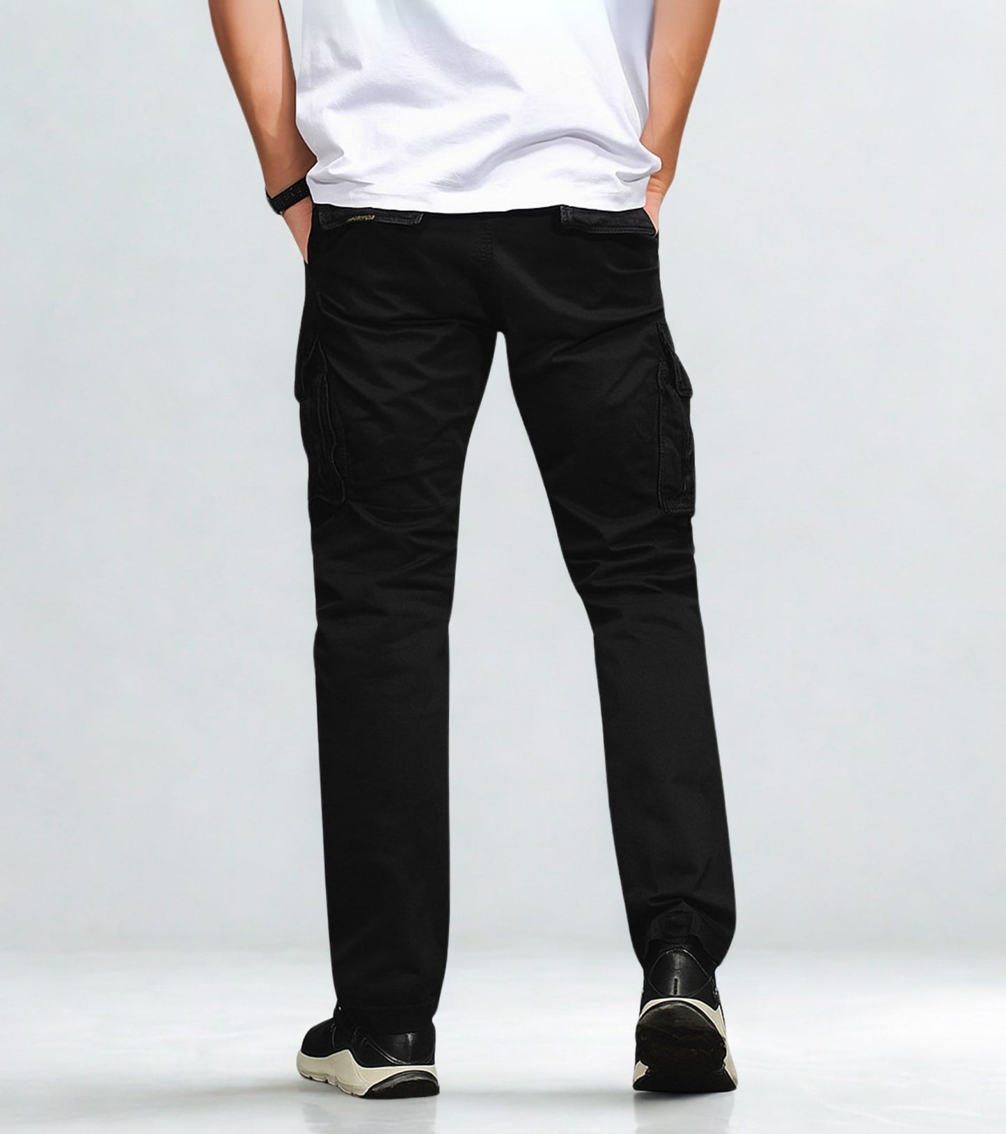 L'MONTE Imported Men's Regular Fit Casual Black Cotton Cargo Joggers My Store