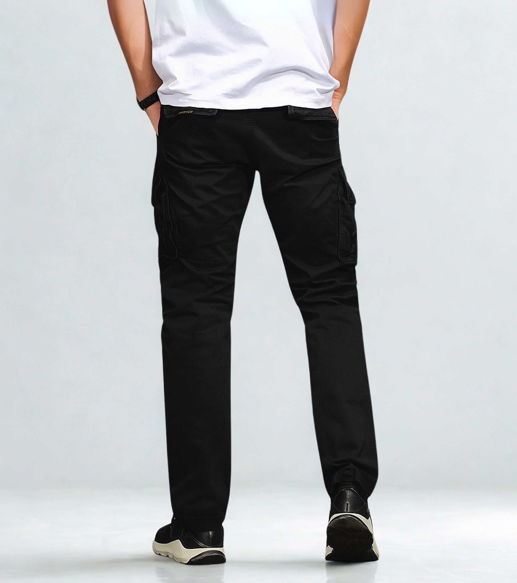 L'MONTE Imported Men's Regular Fit Casual Black Cotton Cargo Joggers My Store