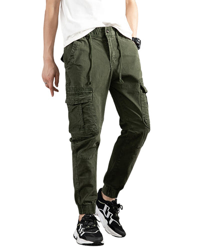 L'MONTE Imported Expandable Elastic Waist Green Slim Fit Joggers My Store