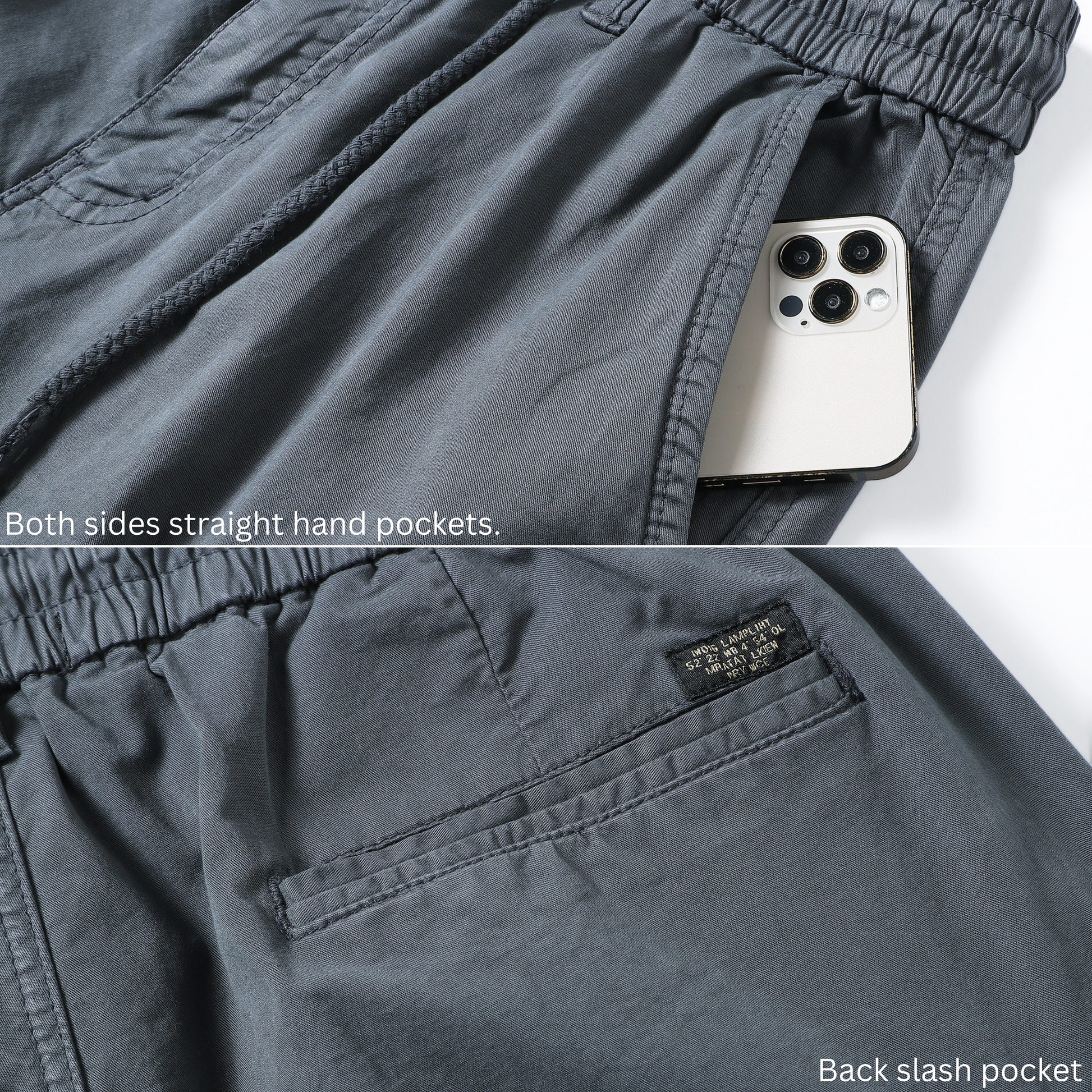 L'MONTE Imported Men's  Grey Cotton Cargo Shorts My Store
