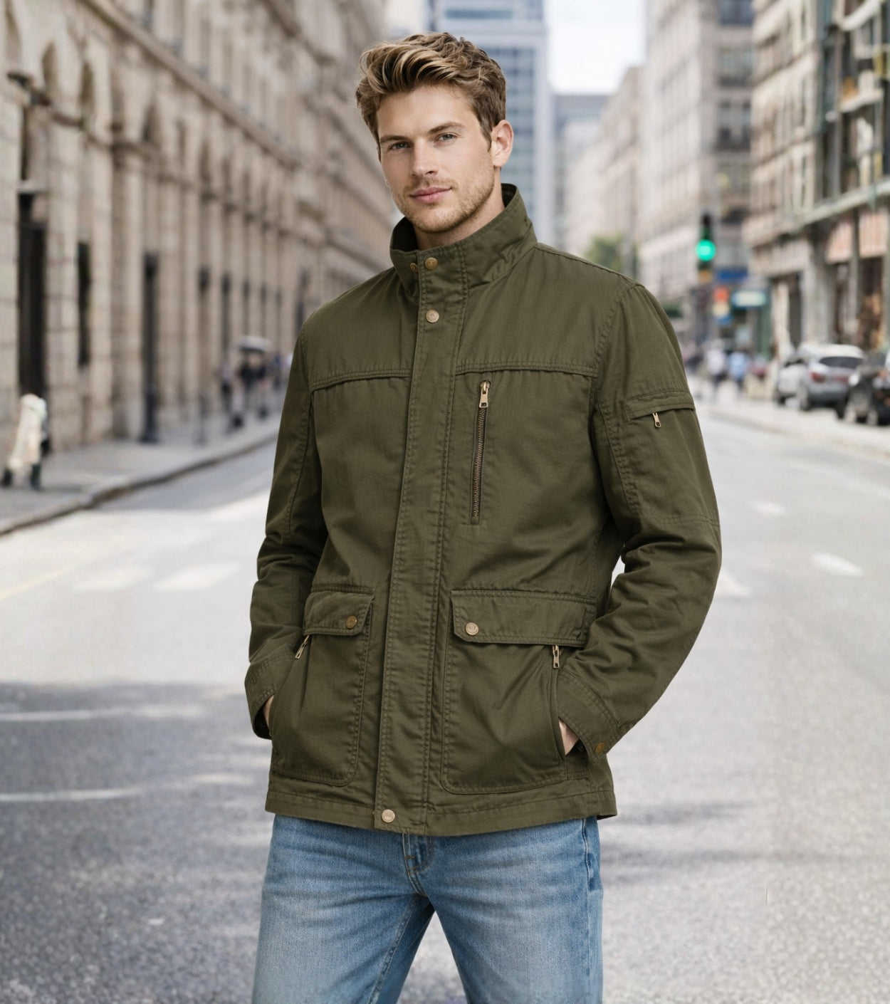 L'MONTE Men's Cotton Army Green  Fall Jacket For Mild Winter My Store