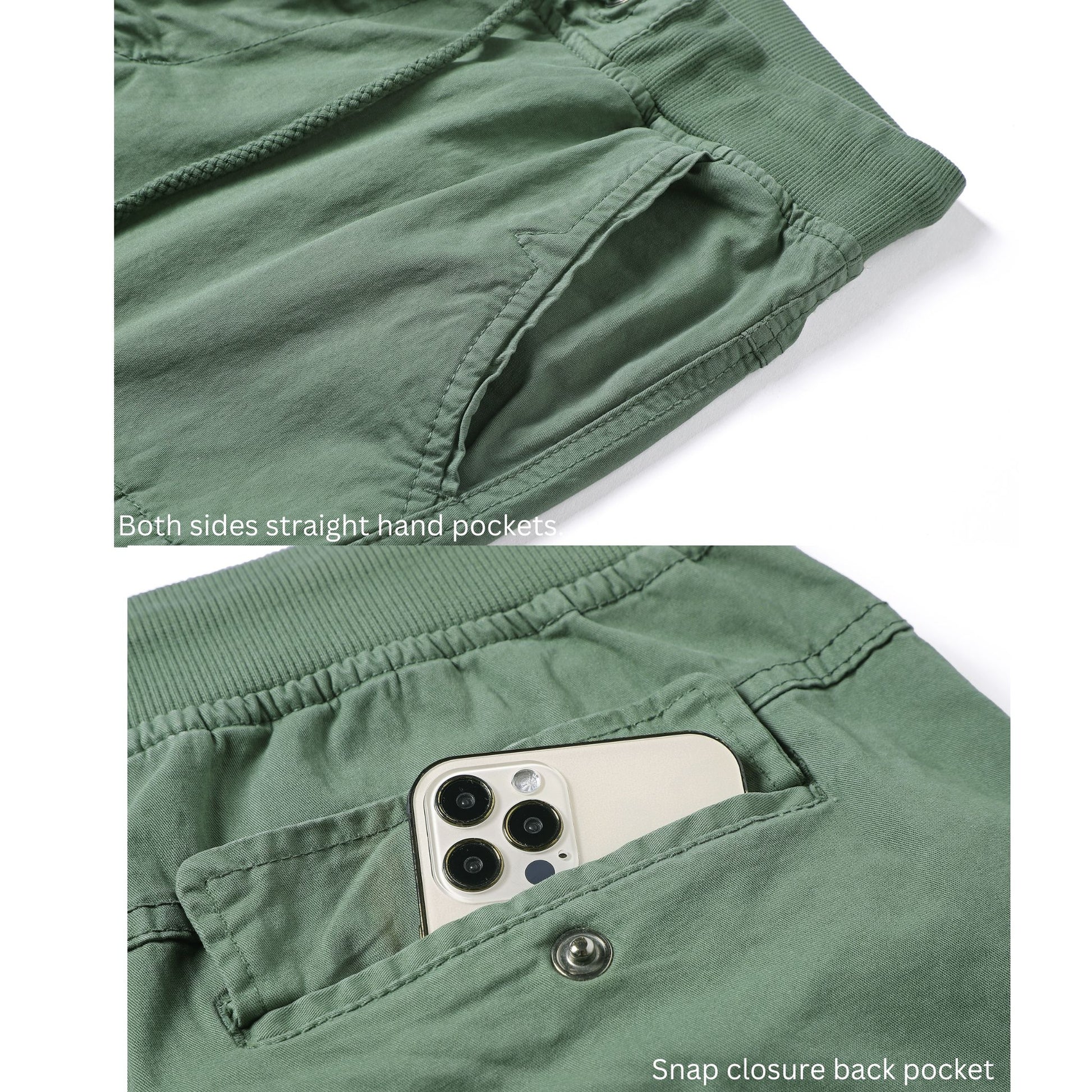 L'MONTE Imported Men's Cotton Green Cargo Shorts Lmonte International
