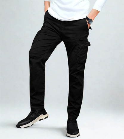 L'MONTE Imported Men's Regular Fit Casual Black Cotton Cargo Joggers My Store