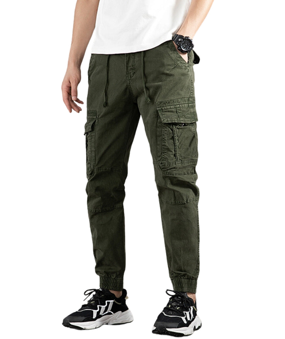 L'MONTE Imported Expandable Elastic Waist Green Slim Fit Joggers My Store