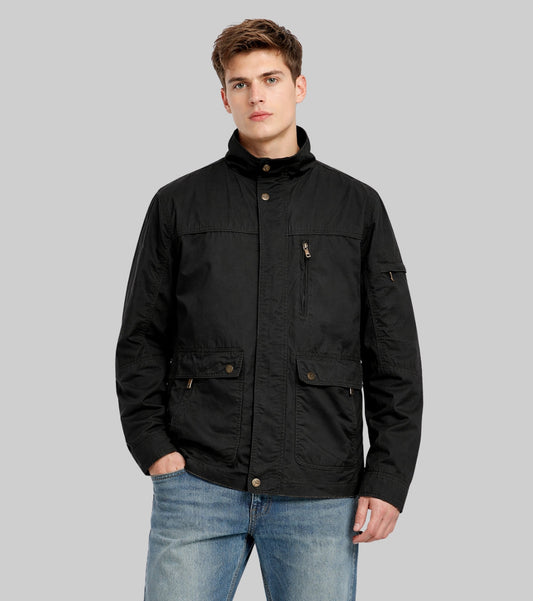 L'MONTE Men's Cotton Black Jacket For Mild Winter My Store