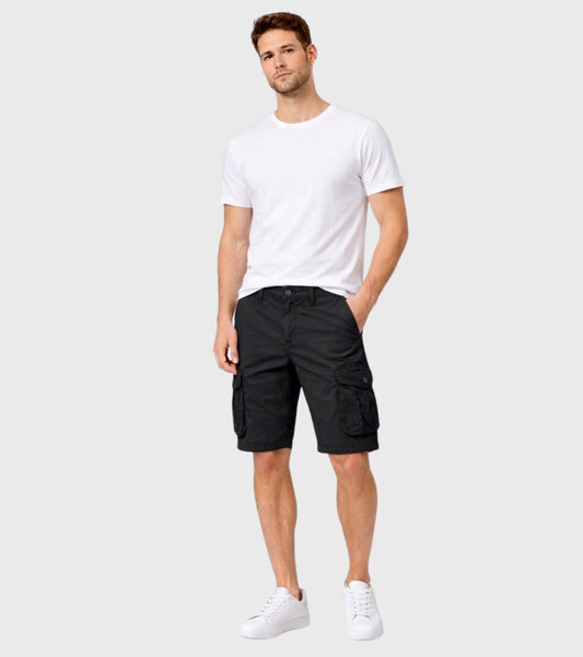 L'MONTE Imported Men's Black Slim Fit Cotton Cargo Shorts – Lightweight Casual Multi Pocket Summer Wear My Store